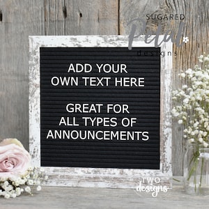 2 DISEÑOS / Maqueta de tablero de mensajes / Descarga digital instantánea JPG / Boda Nupcial Ducha Bebé Anuncio digital Personaliza tu texto