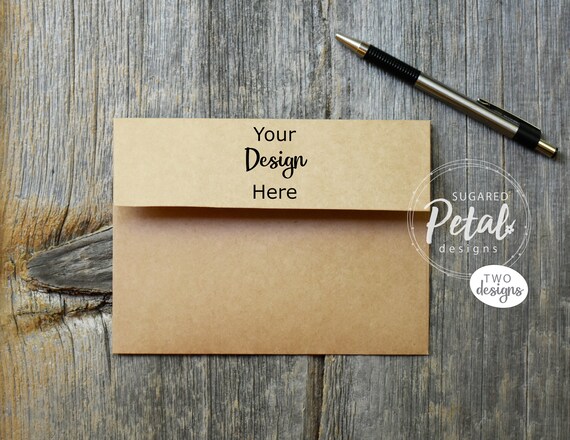 2 Designs Mockup Brown Envelope Front & Back Layout Digital - Etsy