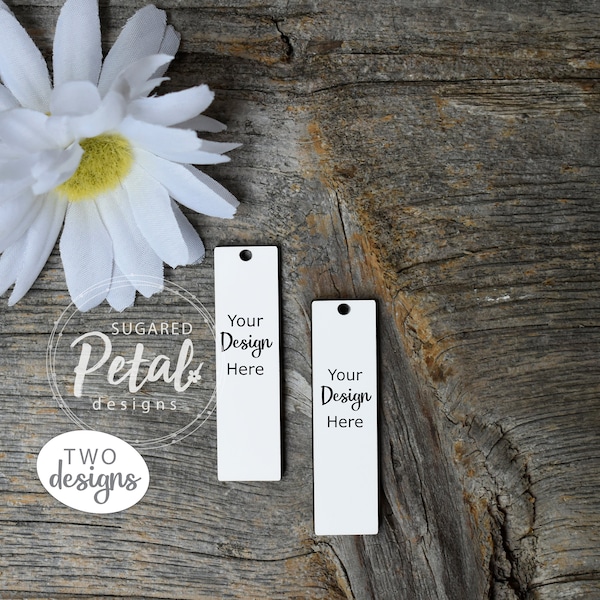 2 Designs | Mockup Bar Earrings for Sublimation  Spring Summer Daisy Digital JPG & PNG Easy to Use Sublimation Bar Straight Earrings Mock up