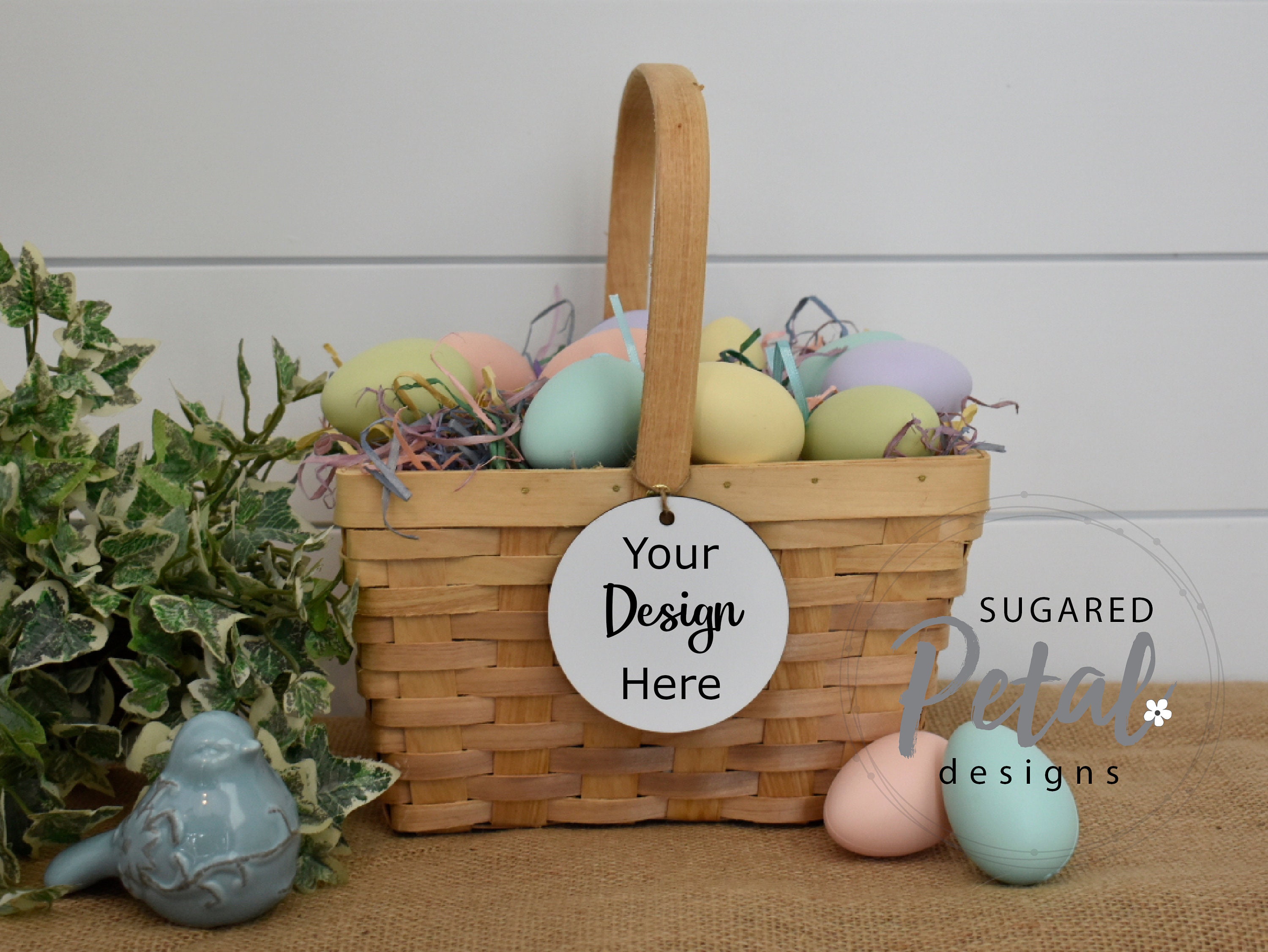 Easter Round Gift Tag Mockup Digital Download JPG Template Etsy