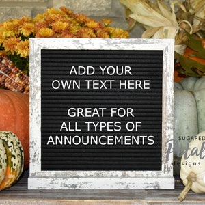 2 DESIGNS | Digital Announcement Message Letter Board Mockup | Instant Digital Download JPG | Fall Pumpkin Thanksgiving Customize Your Text