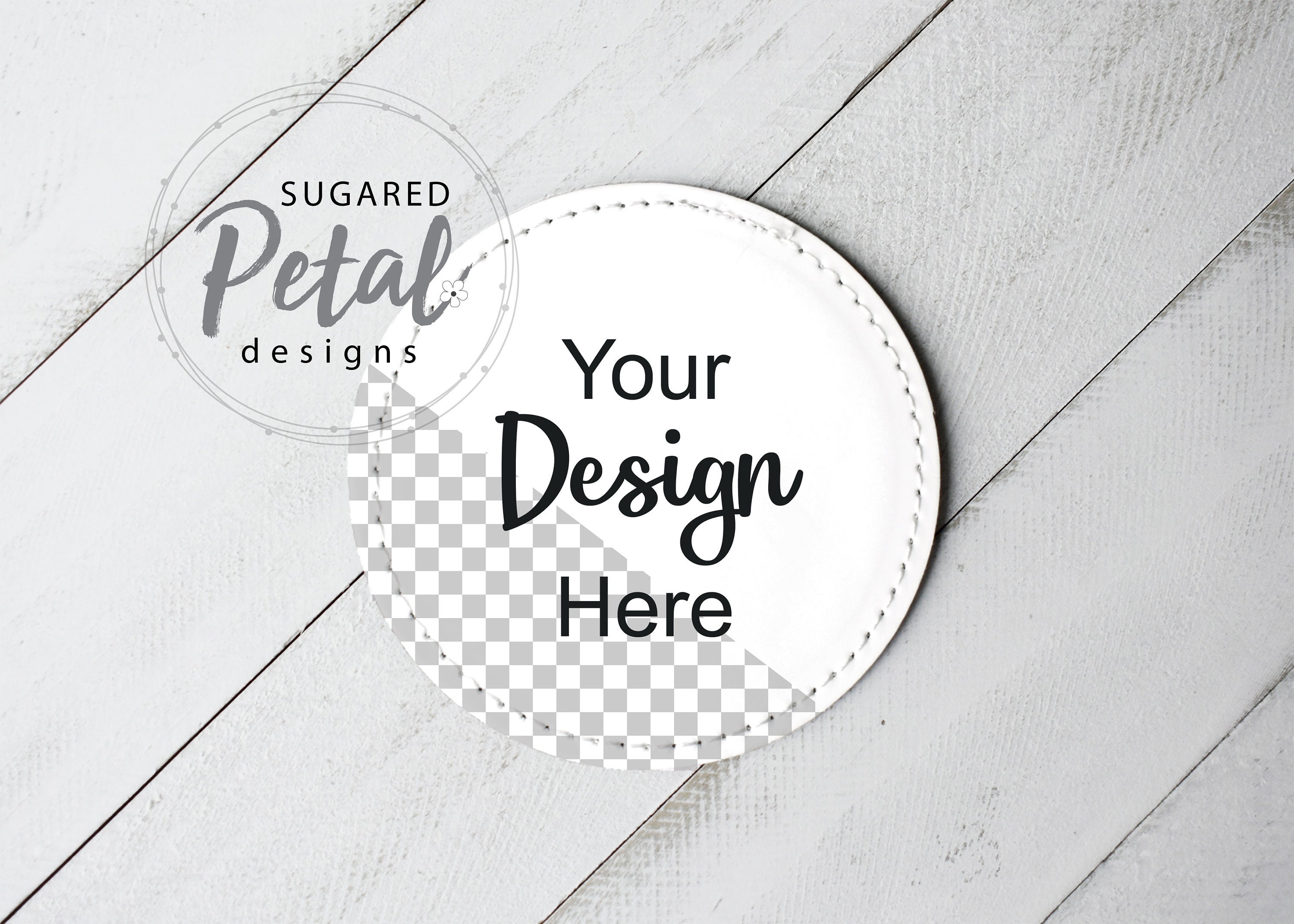 Round Patch Mockup on White Wood | Digital Download JPG & PNG White ...
