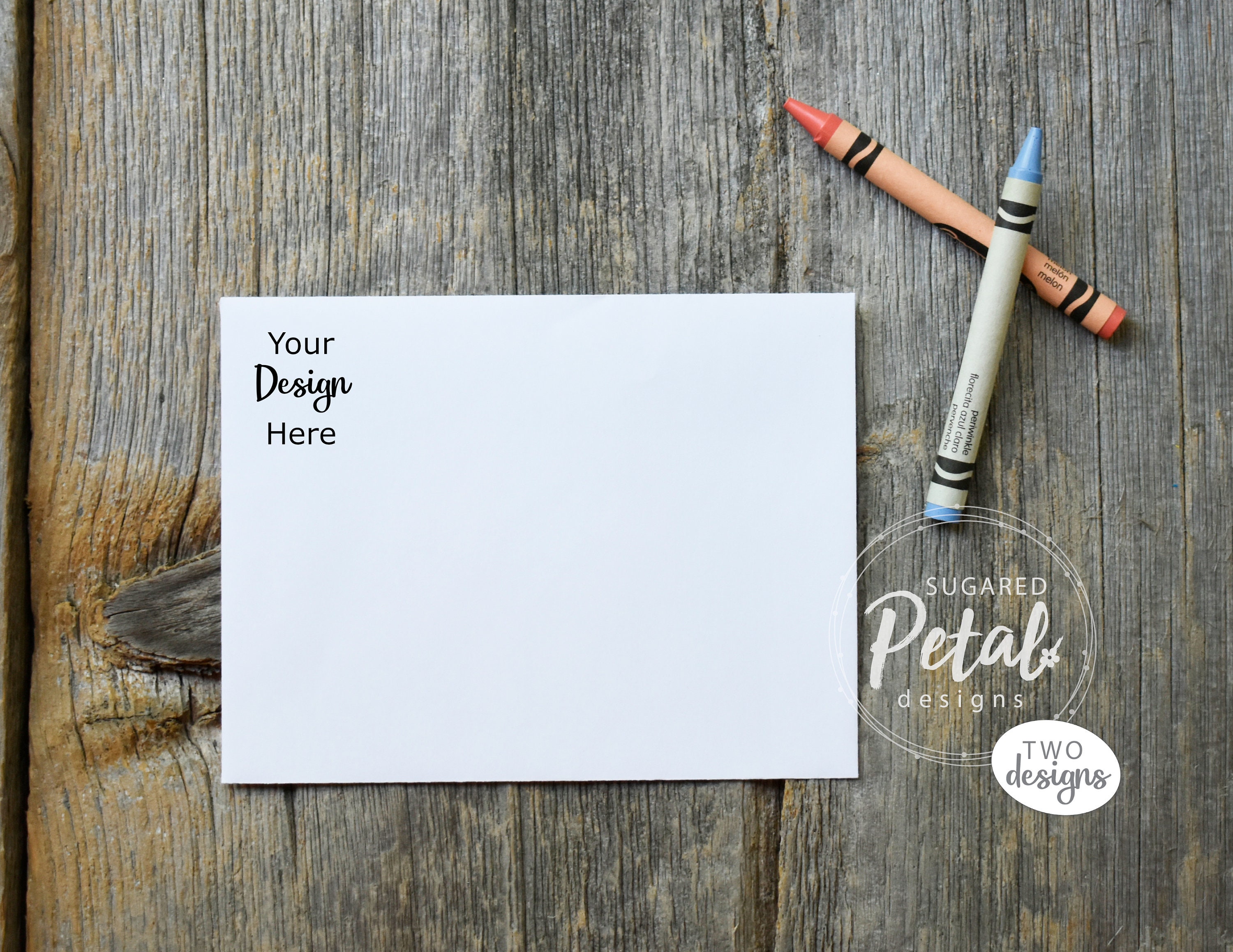 2 Designs | Mockup White Envelope Front & Back Layout Digital Download ...