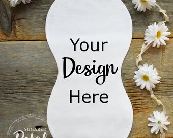 2 Designs Baby Burp Cloth Mock-up | Digital Download JPG & PNG Template | Infant Newborn Velour Microfiber Peanut Burp Cloth BarnWood Mockup