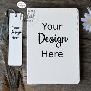 2 Designs | Mockup Journal Book Cover and Bookmark w/wo Tassel | Digital Download JPG & PNG | Easy to Use PNG | Sublimation Template Mock up