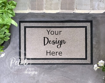 2 DISEGNI / Mockup zerbino / Tappetino di benvenuto / Traffic Master / Zerbino da pista / Flat Lay / Download digitale istantaneo JPG / Ingresso fiori
