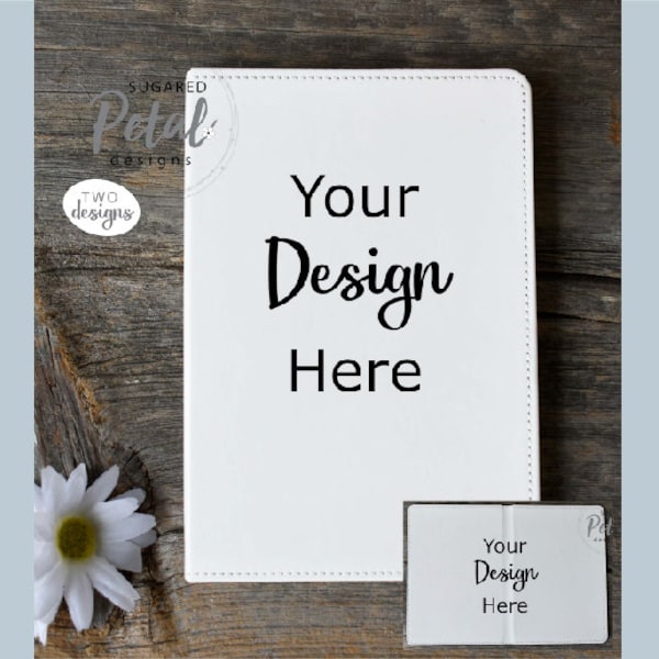 2 Designs | Mockup Journal Book Cover and Full Open Layout | Digital Download JPG & PNG | Easy to Use PNG | Sublimation Template Mock up