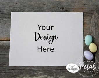 2 Designs | Mockup Linen Placemat Easter | Digital Download JPG Easter Eggs and Carrot Cream Linen Placemat | Sublimation Template Mock up