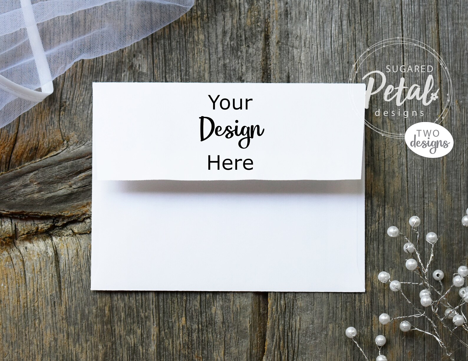 2 Designs | Mockup White Envelope Front & Back Layout Digital Download ...