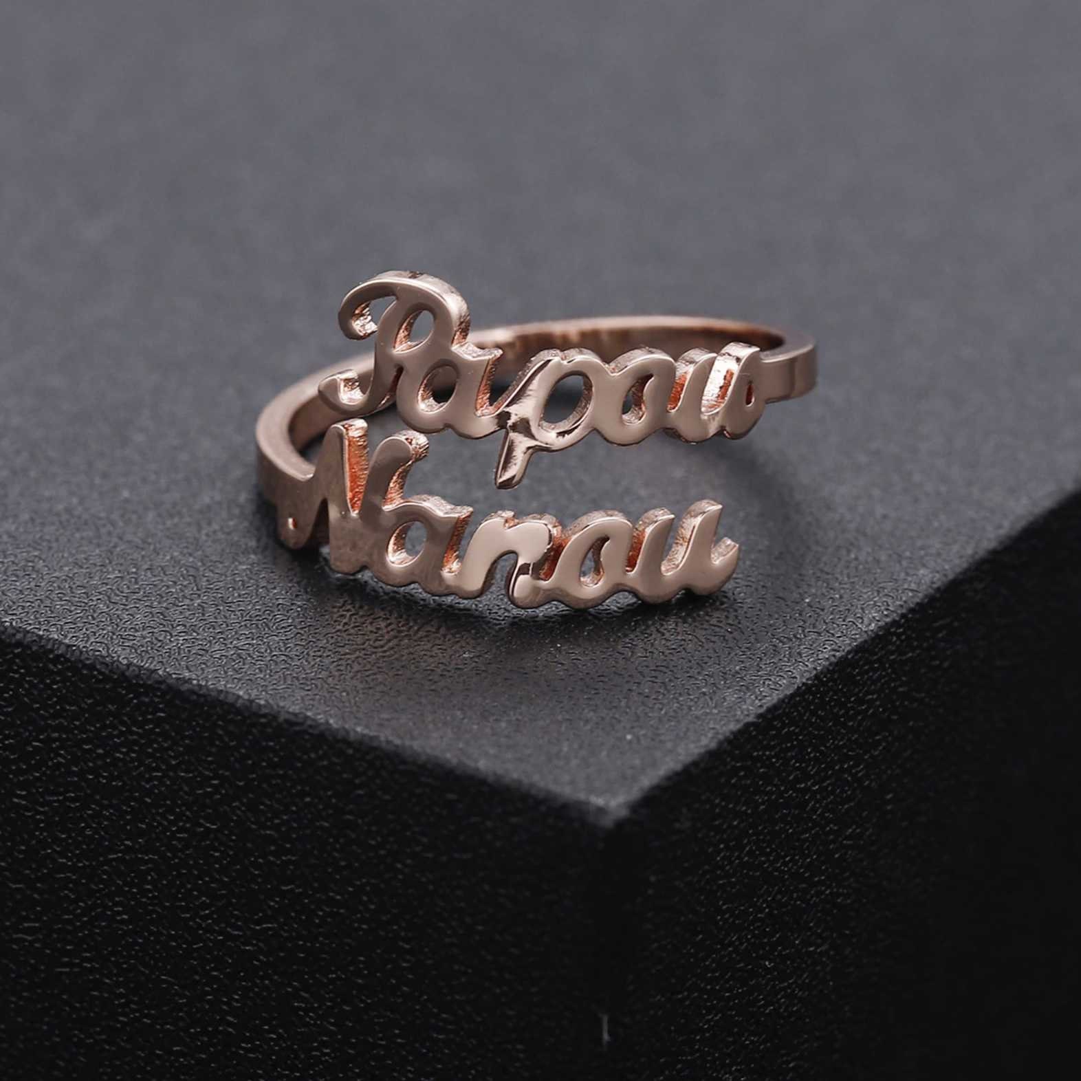 For Girl Two Name Ring Custom Name Ring Double Name Ring UK Mint