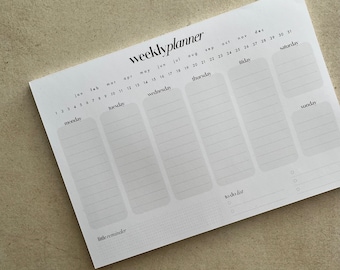 weekly planner | minimalism | clean design  | A4 | wochenplaner | geschenk idee