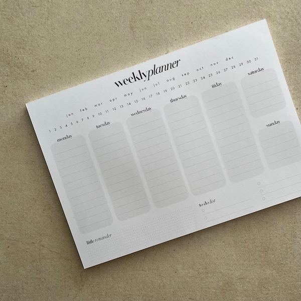 weekly planner | minimalism | clean design  | A4 | wochenplaner | geschenk idee