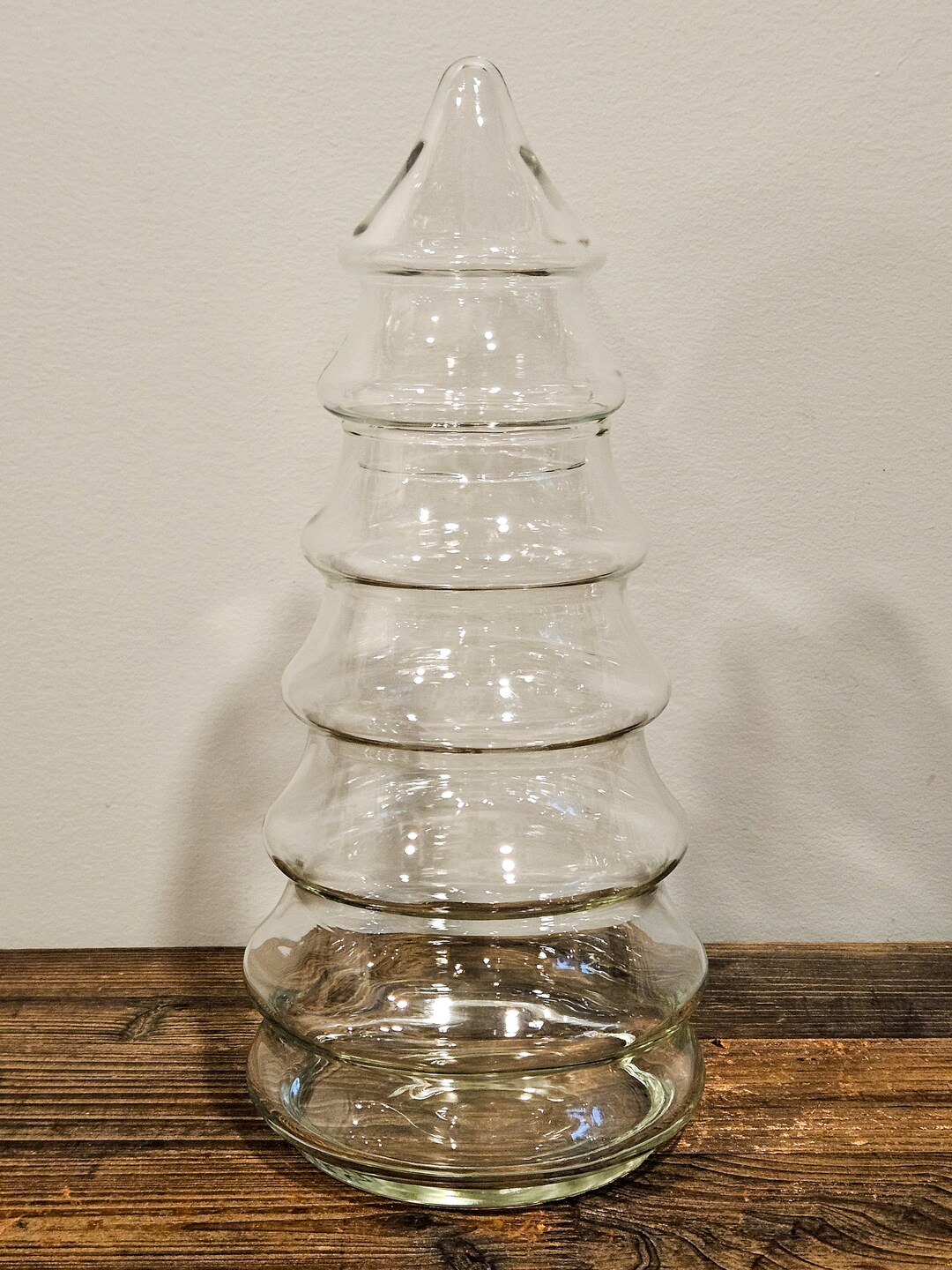 Vintage Glass Fillable Christmas Tree Candy Jar Decor With Lid - Etsy
