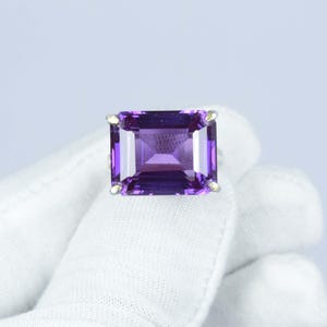 Alexandrite Emerald Ring Ring, Large Alexandrite Engagement Ring, Women Bold Color Change Alexandrite Ring, Solid 925 Silver, Gift her