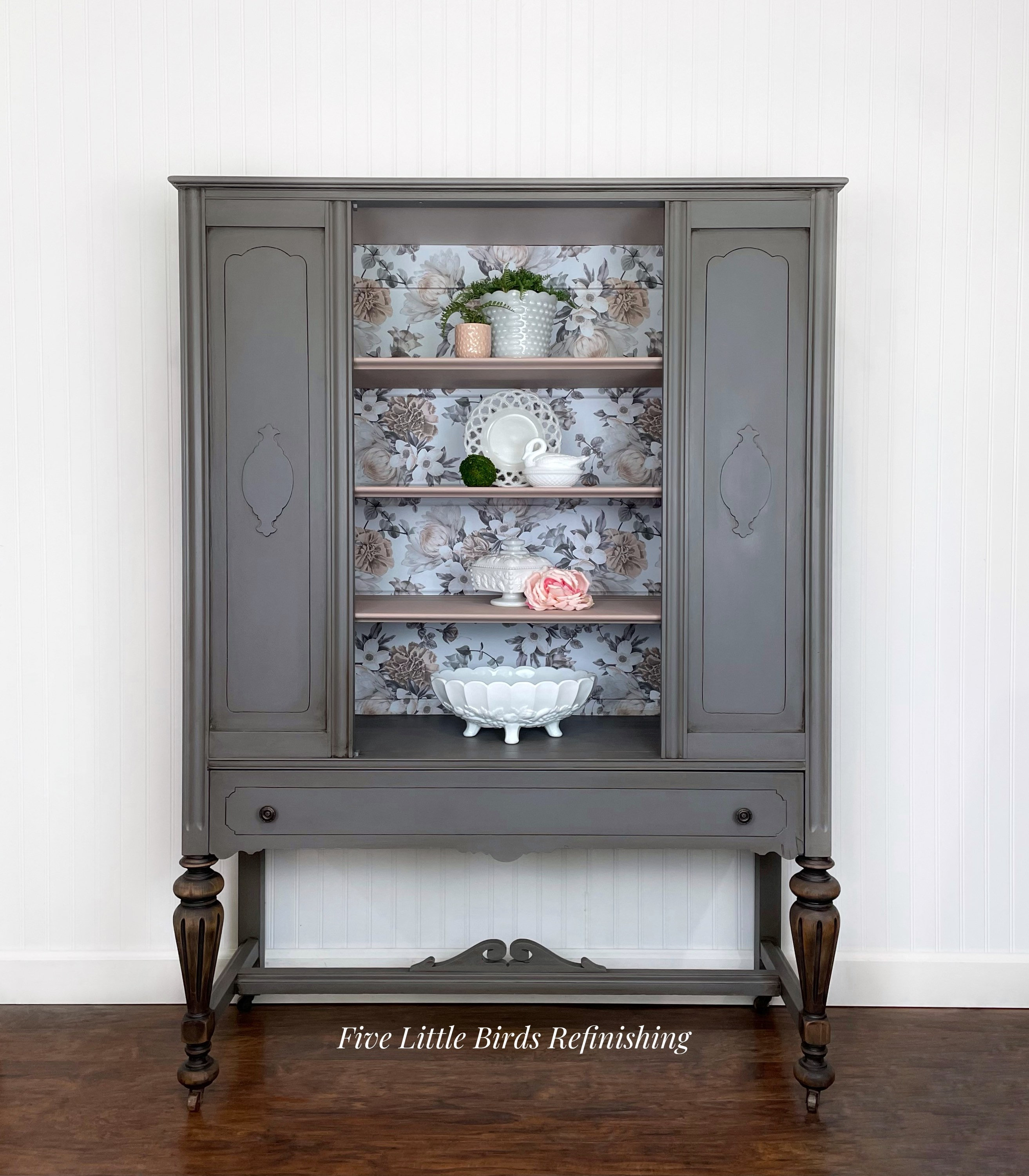 Grey china hutch deals