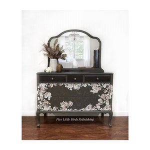 AVAILABLE Antique Dresser with Mirror. Vintage Chest of Drawers. Gray French Country Bureau. Farmhouse Bedroom Furniture. Entryway Table.