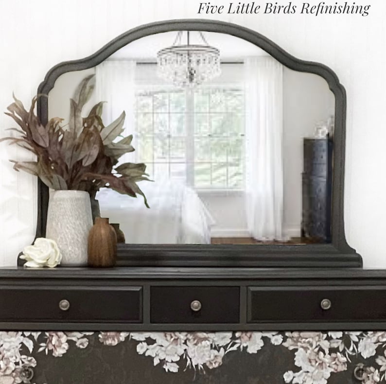 Antique Dresser With Mirror. Vintage Chest of Drawers. Gray Etsy