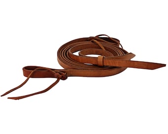 BlazingPaws Stallington Leather Split Reins in Premium Heavy Weight Harneto Leather, 5/8 Inch Wide by 6 Ft Long