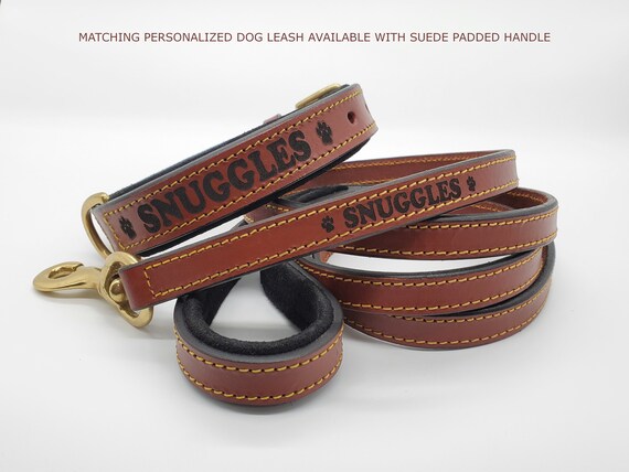 Luxury Leather Designer Dog Collar In XS, S, M, L, XL (Optional Leash  Available)