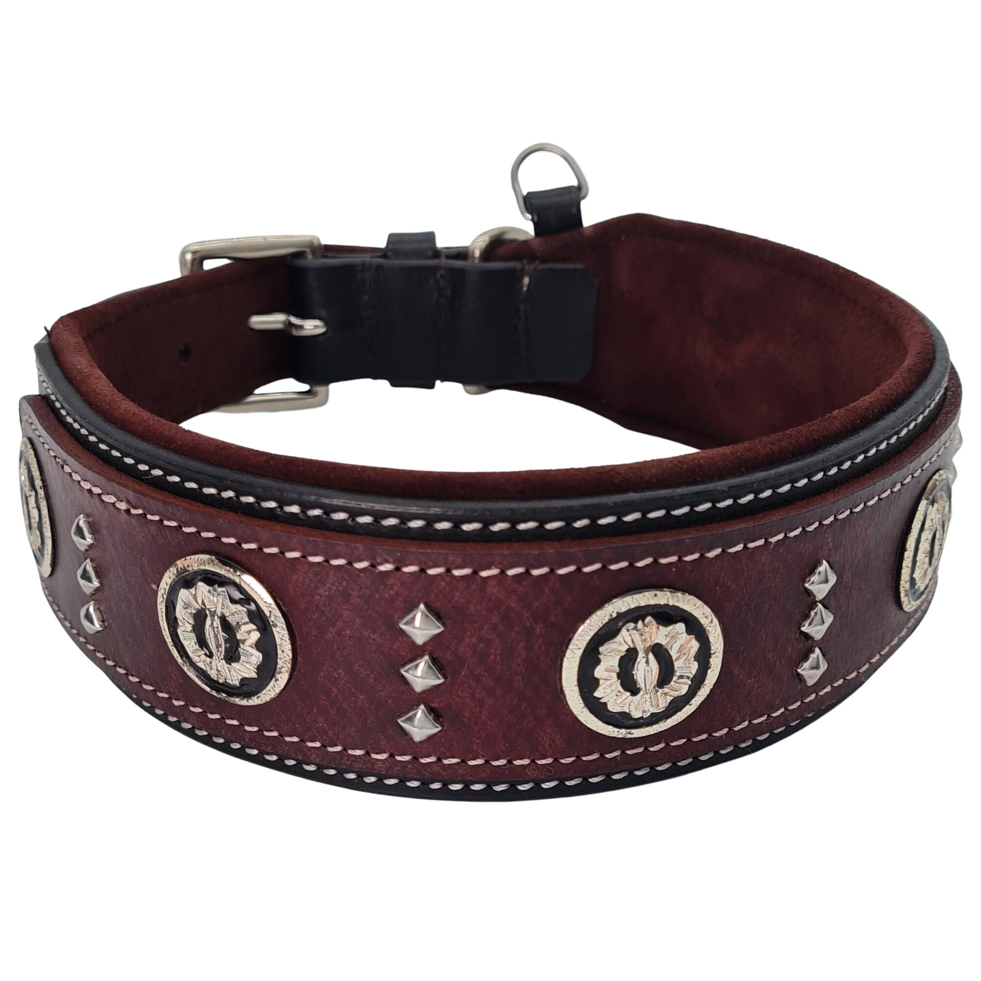 Luxury Brown Leather Dog Collar Designer Dog Collar With Gem 