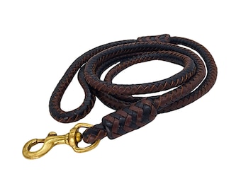 BlazingPaws® Elegania 6 Ft Premium Leather Dog Show Leash for Large Dogs, Luxury Braided Leather Dog Leash, Premium Full Grain Leather Lead