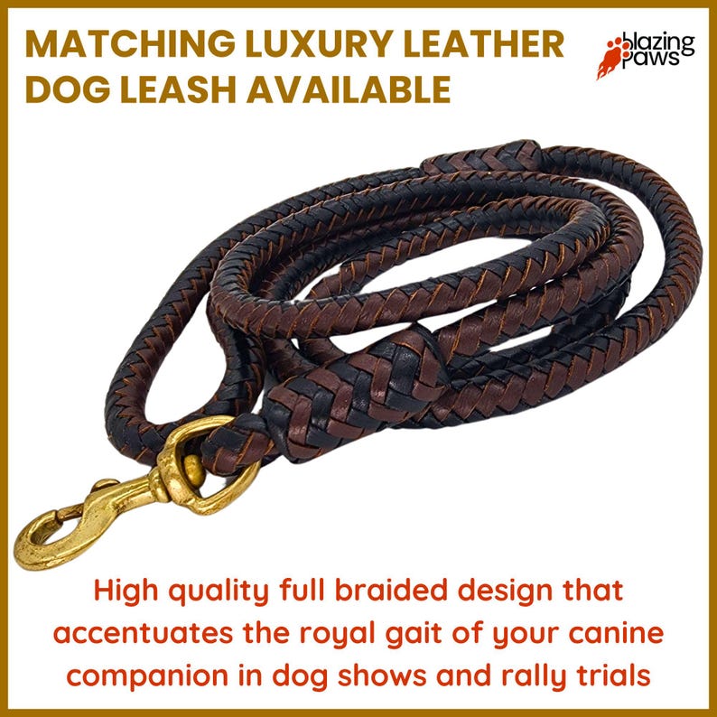 Wide 2 inch Luxury Soft Padded Leather Dog Collar for Large Dogs, Cowhide Dog Collar with Stud Crystal, Thick Fancy Dog Collar, L, XL, XXL image 10