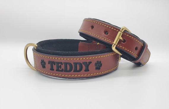 Luxury Leather Designer Dog Collar In XS, S, M, L, XL (Optional Leash  Available)