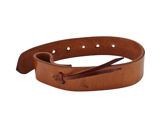 BlazingPaws Premium Harneto Leather 2 Ft Off Billet Saddle Strap in Hand Died Top Grain Harness Leather