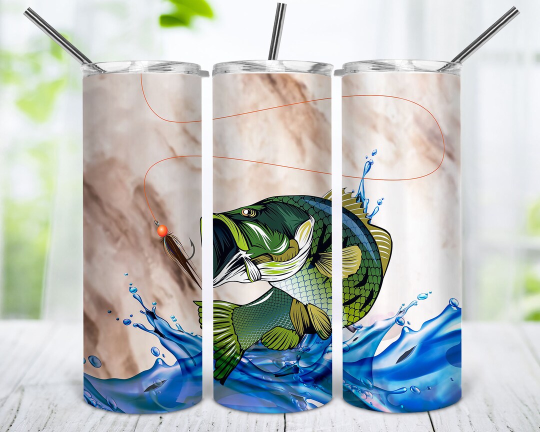 Fishing Sublimation Tumbler Design - Men Dad Fisherman Print 20oz ...