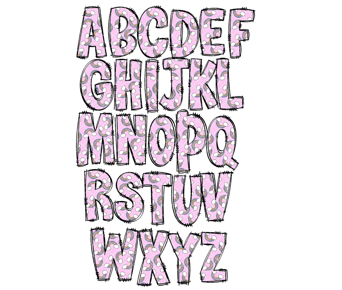 Sprinkles Alphabet Letters PNG Bundle Rainbow Magical Donut Etsy