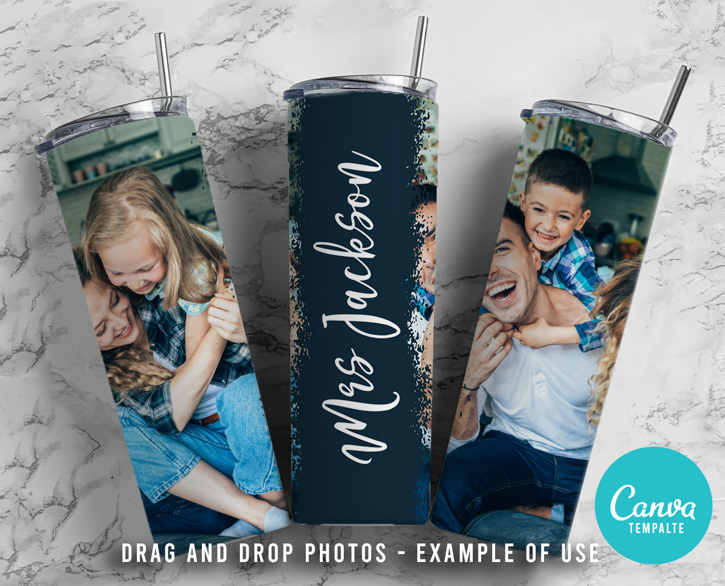 SEAMLESS - Add Your Own Photos & Background on CANVA Drag and Drop ...