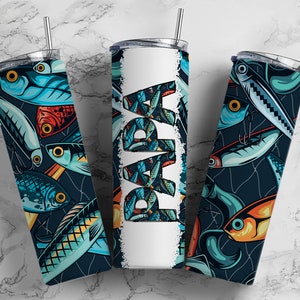 Fishing Lure Papa Sublimation Tumbler Designs Fathers Day - Dad 20oz Skinny Tumbler Wraps Templates - PNG