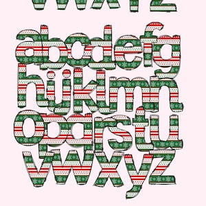Ugly Christmas Sweater 2 Mega Doodle Letter Bundle, Alphabet Set, Clip ...