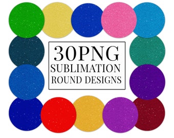 30 Glitzer-Auto-Untersetzer-Bundle, Chunky Glitter-Design, Auto-Getränkehalter, Auto-Lufterfrischer Runde Sublimationsdesigns, Auto-Untersetzer-Vorlage PNG