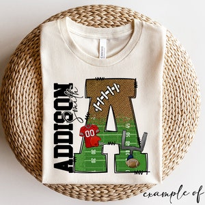 Football Alphabet Letters PNG Bundle, Grid Iron Sports Doodle Letters ...