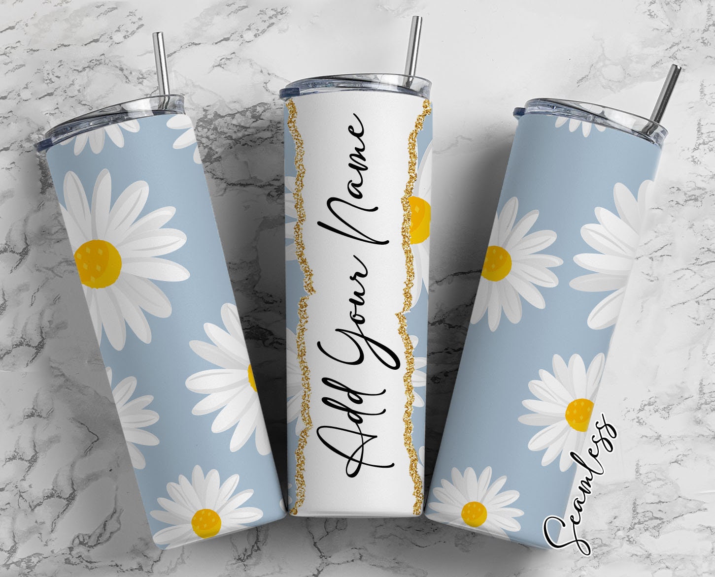 Yellow Sunflower, Pink roses and White Daisy Tumbler – Tina's