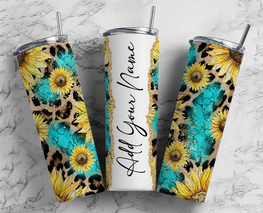 Sunflower Country Add Your Own Text Name Monogram Sublimation Tumbler ...