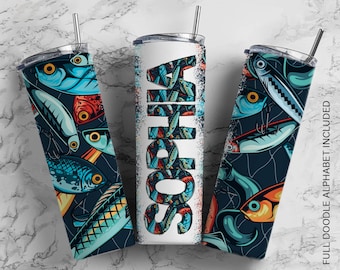 Fishing Seamless Add Your Own Text, Seamless Tumbler, 20oz Seamless Tumbler Designs, tumbler png, Skinny tumbler, Seamless Tumbler