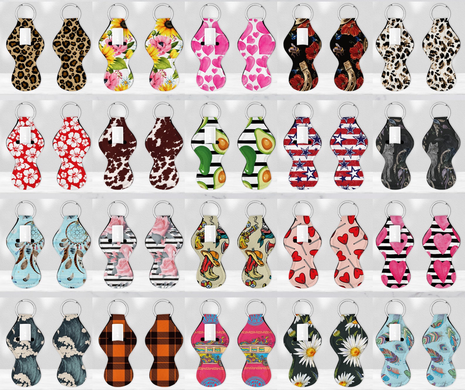 250 Lip Gloss Keyring Sublimation Design Lip Balm Key Ring Etsy