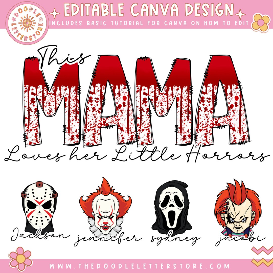 This Mama Loves Her Little Horrors PNG, Spooky Season Mama, Mom