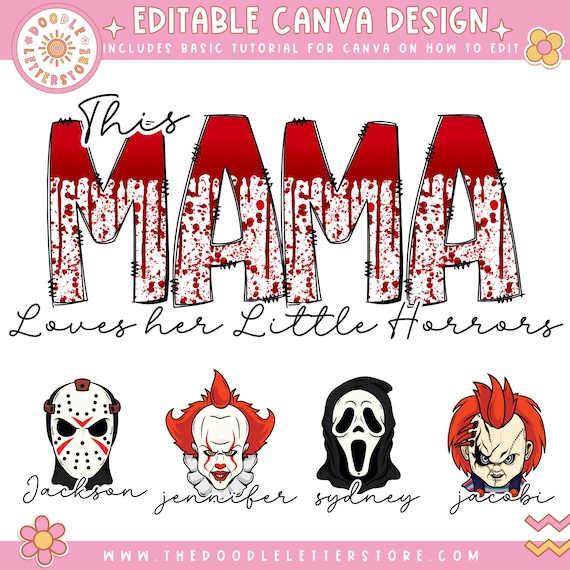 This Mama Loves Her Little Horrors PNG, Spooky Season Mama, Mom