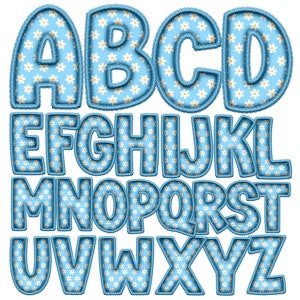 Spring Faux Embroidery Easter Alphabet Bundle PNG, Glitter Alphabet ...