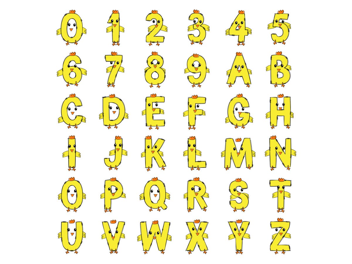 Easter Alphabet Letters PNG Bundle, Easter Eggs, Spring Floral, Easter ...