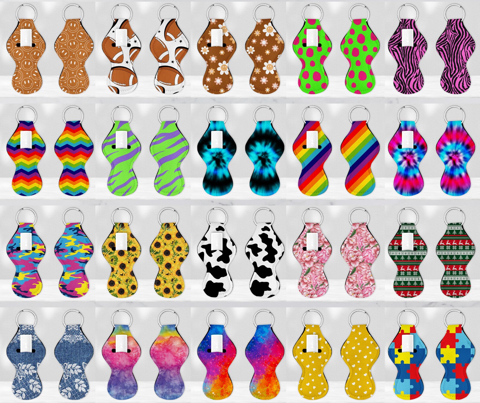 250 Lip Gloss Keyring Sublimation Design Lip Balm Key Ring Etsy