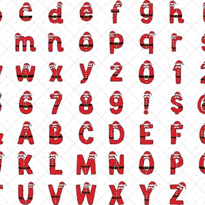 Christmas Doodle letters, Santa Sublimation Font, Xmas Doodle Alpha Bundle, Reindeer Elf Santa Clause Numbers & Alphabet Doodle Set PNG image 7