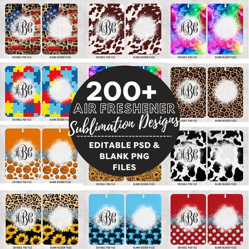 Air Freshener Designs Sublimation Graphics Bundle Commercial Etsy