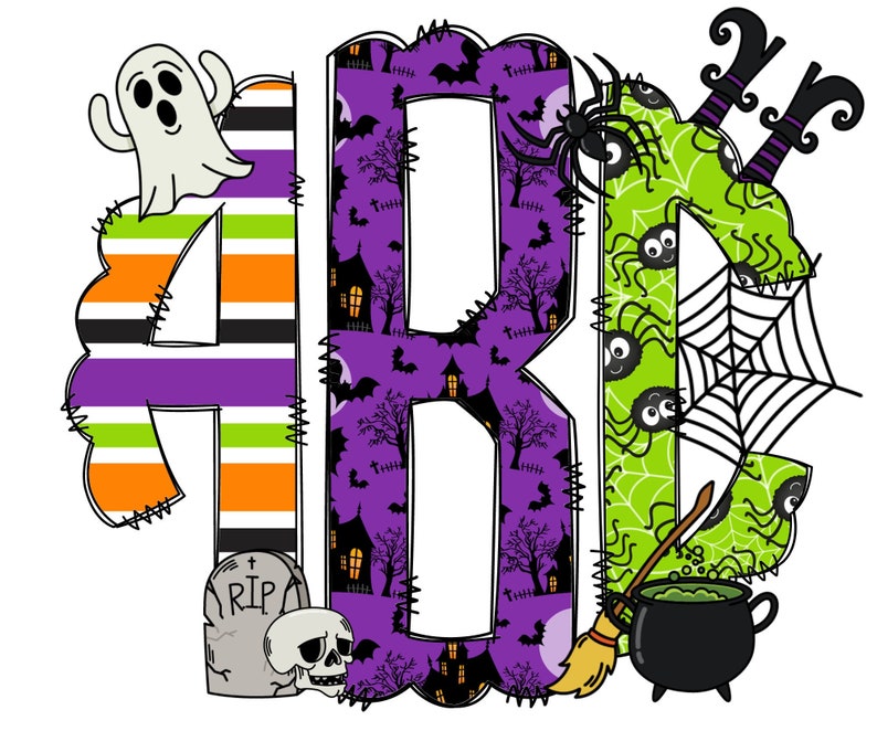 Make Your Own Name Halloween Monogram With Matching Spooky Etsy