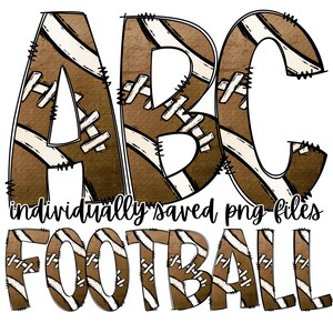 Football Alphabet Letters PNG Bundle, Grid Iron Sports Doodle Letters, Hand Drawn Alphabet Doodle, Sublimation Alpha Set Designs PNG