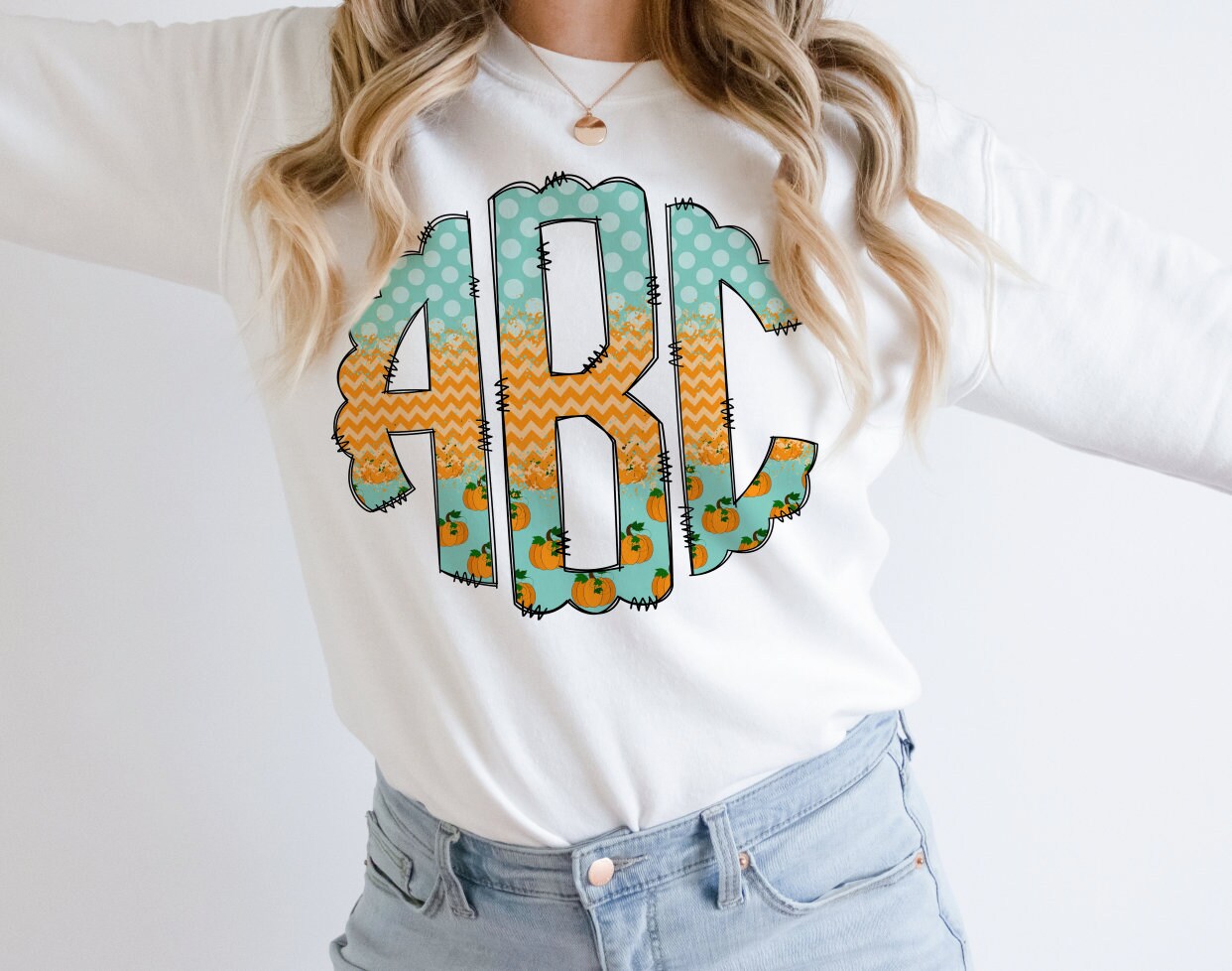 Fall Monogram K Fall Monogram Letters, Digital Download, Autumn Scalloped Doodle Letter ...