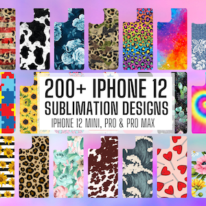 200+ Sublimation Template for iPhone 12 Mini, Pro & Pro Max, Sublimation Phone Case Templates, Aesthetic Sublimate Instant Download, Png